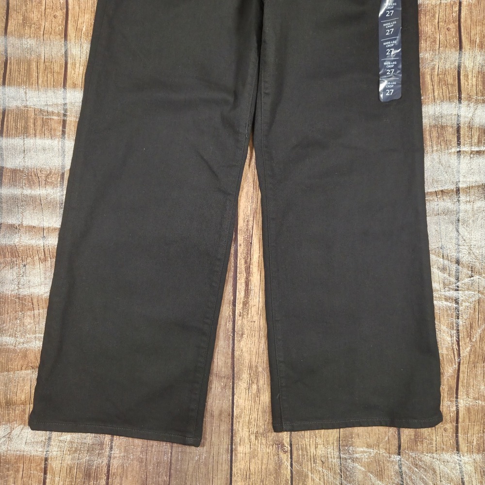 J.Crew Cropped Wide Leg Jeans Womens 27 Black High Rise Minimalist Effortless - Picture 9 of 12